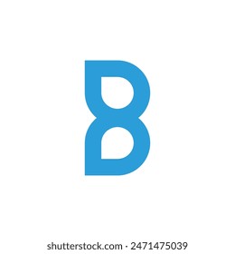 letter b linked drop water blue logo vector 