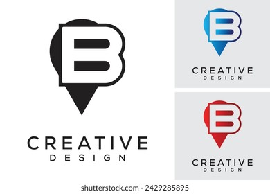 Letter B Location Design Template.