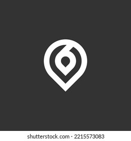 letter b with location logo design vector illustration template