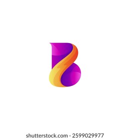 Letter B Logo with 3d concept design style