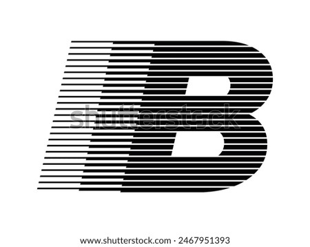 Letter B logo with abstract geometric speed motion lines