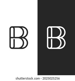 Letter B logo with aesthetic line composition. Can be used for various industries.