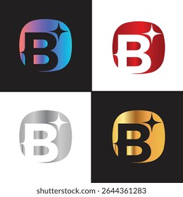 Logo de la letra B, logotipo de la letra B, sistema del logotipo de la IA, diseño moderno y mínimo, iconos y símbolos coloridos inspirados en la tecnología, convenientes para la inteligencia artificial, la innovación, la marca, las empresas incipientes, y la identidad digital.