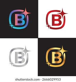 Letra B logotipo, B logotipo, conjunto de logotipo AI, design moderno e mínimo, inspirado na tecnologia, ícones e símbolos coloridos, adequado para inteligência artificial, inovação, marca, start-ups e identidade digital.
B 