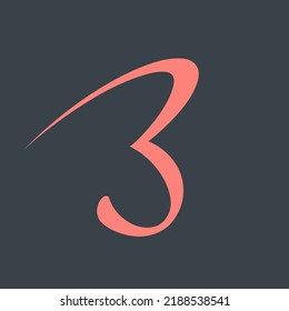 Logo de la letra B. Alfabeto inicial. Señal de aislamiento en el fondo oscuro. Icono de estilo decorativo para la identidad de marca. Monograma del tipo de letra de forma cardíaca. Boda, firma de tienda de regalos.