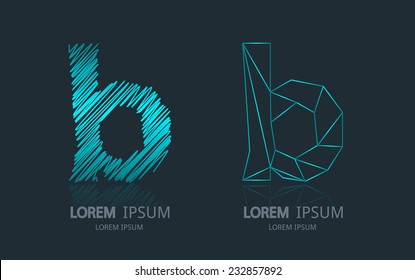 Letter B logo. Alphabet logotype vector design.