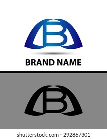 Letter b logo. Alphabet logotype vector design
