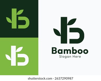 Letter B Logo, Bamboo Logo Design