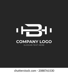 Letter B Logo With barbell. Fitness Gym logo. fitness vector logo design for gym and fitness