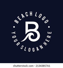 logotipo de letra B con concepto de playa