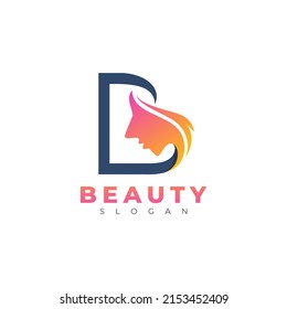 Letter B logo with beauty design template, B logo simple