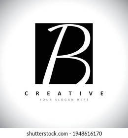 Letter B Logo With Black and White Letters Negative Space Design