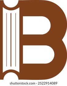 Letter B logo with book look or book shelf