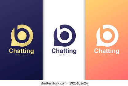 Letter B logo in bubble chat. Modern chatting logo concept