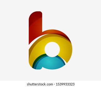 Letter b logo business icon design. Minimal flowing concept.
