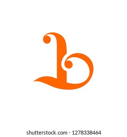  Letter B Logo Calligraphic  