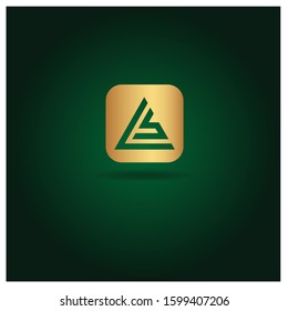 The Letter B logo can be used for application icons. with a green gradient background and gold color.