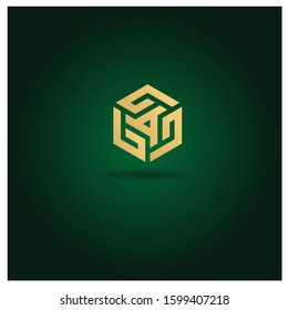 The Letter B logo can be used for application icons. with a green gradient background and gold color.