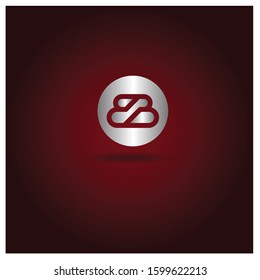 The Letter B logo can be used for application icons. with red backgraound color and silver logo color.