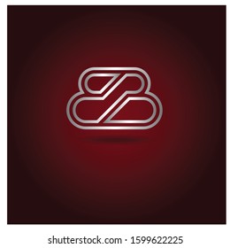 The Letter B logo can be used for application icons. with red backgraound color and silver logo color.