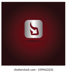 The Letter B logo can be used for application icons. with red backgraound color and silver logo color.