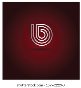 The Letter B logo can be used for application icons. with red backgraound color and silver logo color.