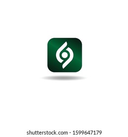 The Letter B logo can be used for application icons. with a green gradient color.