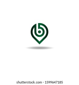 The Letter B logo can be used for application icons. with a green gradient color.