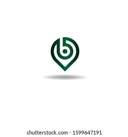 The Letter B logo can be used for application icons. with a green gradient color.