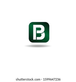 The Letter B logo can be used for application icons. with a green gradient color.