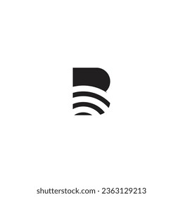 Letter B logo with circle effect inside