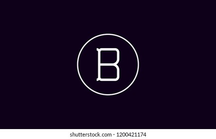 LETTER B LOGO WITH CIRCLE FRAME FOR ILLUSTRATION OR LOGO DESIGN USE