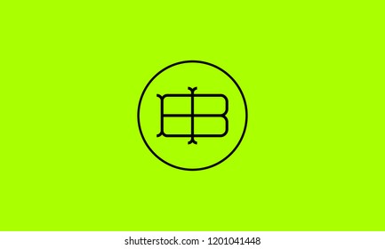 LETTER B AND I LOGO WITH CIRCLE FRAME FOR LOGO DESIGN OR ILLUSTRATION USE