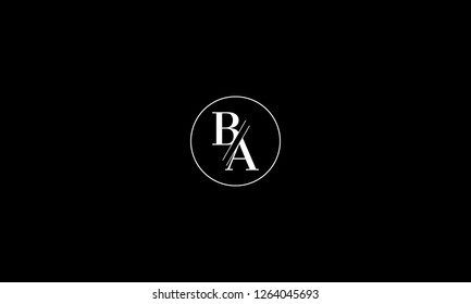 LETTER B AND A LOGO WITH CIRCLE FRAME FOR ILLUSTRATION OR LOGO DESIGN USE