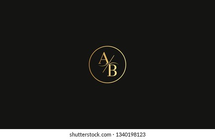 LETTER A AND B LOGO WITH CIRCLE FRAME FOR LOGO DESIGN OR ILLUSTRATION USE