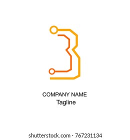 letter B logo of circuit 