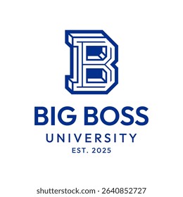 Letter B Logo. Classic College School University Sport Font