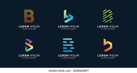 Colección de logotipos de letras B con estilo moderno Vector Premium