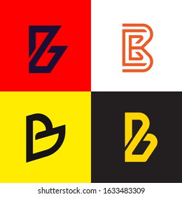 Letter B logo collection vector design. Company monogram logotype icons set.