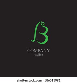 The letter B for the logo of the company. Vector illustration of the alphabet