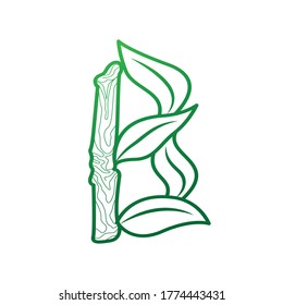 Letter b logo concept of plants