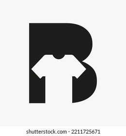 Concepto De Logotipo De Letra B Con Plantilla De Vector De Camiseta Para Prendas Y Signo De Moda De Ropa