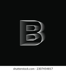 Letter B logo concept text effect Typography for your business and company start up with black background