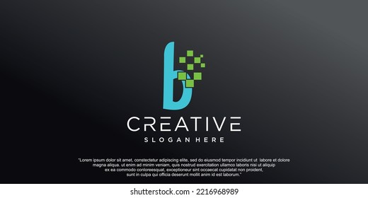 Letter B logo with creative abstract concept Premium Vector