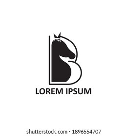 letter B logo creative illustration horse head vector design template
