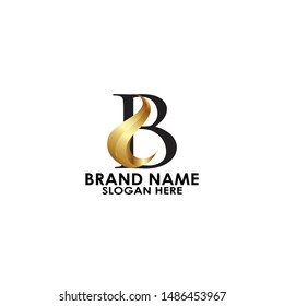 letter b logo custome letter s gold luxury elegant vector