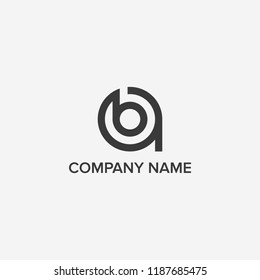 Letter B and A logo design