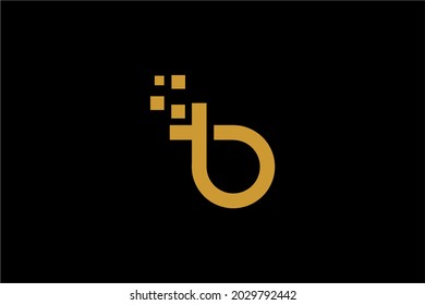 Diseño del logotipo de la letra B. Símbolo de signo de tecnología abstracta. Vector de icono del contorno del monograma B.
