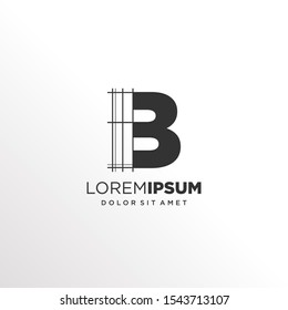 Letter B Logo Design with Architecture Element
