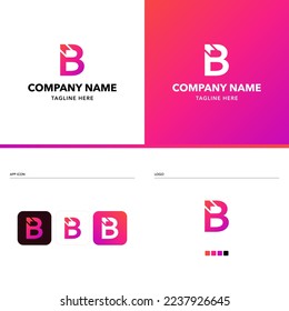 Diseño del logotipo de la letra B, signo de flecha. Logo de tipo creativo premium de negocios. Aplicación. Símbolo gráfico universal mínimo para la identidad tecnológica. Monograma para negocios, internet, tienda online, empresa logística